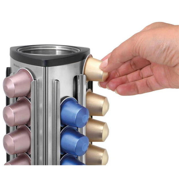 Brabantia Koffiecapsulehouder Met Uitneembaar Bakje - Matt Steel 5 Brabantia Koffiecapsulehouder Met Uitneembaar Bakje - Matt Steel - Afbeelding 3