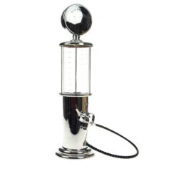 United Entertainment Bar Butler Drankdispenser - Vintage Benzinepomp - 1 Liter - Zilver