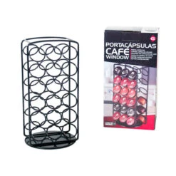 Gerimport - Capsulehouder Nespresso© 36 Cups – Koffie Houder En Standaard – 36 Capsules – 18x30cm - Zwart