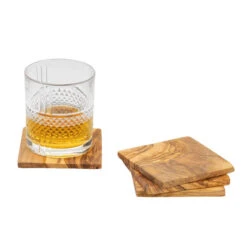 Jay Hill Onderzetters Tunea - Olijfhout - 10 X 10 Cm - 4 Stuks