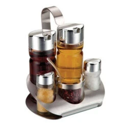 Merkloos Kruidenrek 5-delig Van Edelstaal - Olie- En Azijnstellen