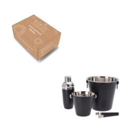 Orange85 Cocktail Set - Bar - 4-delig - Cocktailshaker - IJsemmer - IJstang - Flessenkoeler - RVS - Zwart -Keukendrank Winkel 2518628 772b3483