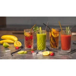 Sareva Herbruikbare Rietjes - Met Borstel - Zwart - 4 Stuks -Keukendrank Winkel 3247817 56910a18