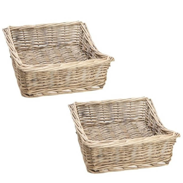 Merkloos 2x Stuks Servethouder / Servetten Dispenser Riet 20 X 20 Cm - Servethouders 3 Merkloos 2x Stuks Servethouder / Servetten Dispenser Riet 20 X 20 Cm - Servethouders