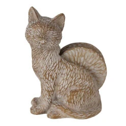 Clayre & Eef Onderzetters Voor Glazen Set Van 4 Kat 14x9x19 Cm Bruin Polyresin Onderlegger Bruin Onderlegger