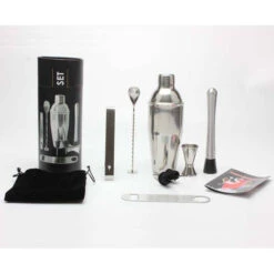 Decopatent® PRO Cocktail Set 9-delig - Rvs Barset Met Shaker -