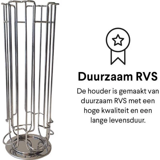 Zindoo Capsulehouder - 24 Cups - Zilver 8 Zindoo Capsulehouder - 24 Cups - Zilver - Afbeelding 6