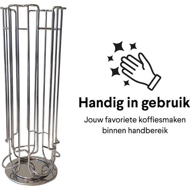 Zindoo Capsulehouder - 24 Cups - Zilver 5 Zindoo Capsulehouder - 24 Cups - Zilver - Afbeelding 3