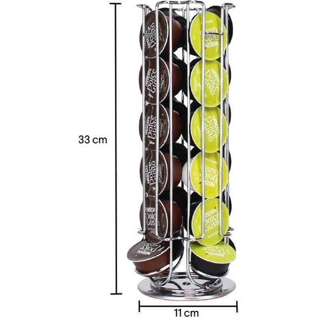 Zindoo Capsulehouder - 24 Cups - Zilver 4 Zindoo Capsulehouder - 24 Cups - Zilver - Afbeelding 2