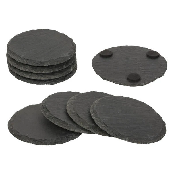 Merkloos 4x Leisteen Krijtbord Onderzetters Rond 10 Cm - Glazenonderzetters 3 Merkloos 4x Leisteen Krijtbord Onderzetters Rond 10 Cm - Glazenonderzetters