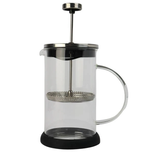Orange85 Melkopschuimer - Cafetière - French Press - 600 Ml - Zwart - 10x10x18 Cm - Glas 4 Orange85 Melkopschuimer - Cafetière - French Press - 600 Ml - Zwart - 10x10x18 Cm - Glas - Afbeelding 2