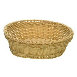 Ovale Broodmand/serveermand Beige Kunststof L25 X B20 X H8 Cm - Broodmand