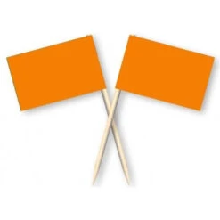 Merkloos 50x Cocktailprikkers Oranje 8 Cm Vlaggetje Decoratie - Cocktailprikkers -Keukendrank Winkel 3519500 476e277e
