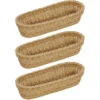 Merkloos 3x Gevlochten Stokbrood Broodmanden Langwerpig 41 X 16 X 7 Cm - Broodmand