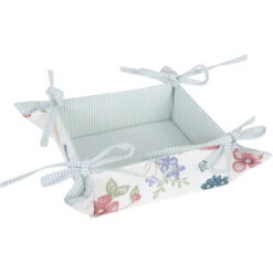 Clayre & Eef - Broodmand Van Katoen Met Veldbloemen - 20 X 20 X 8 Cm