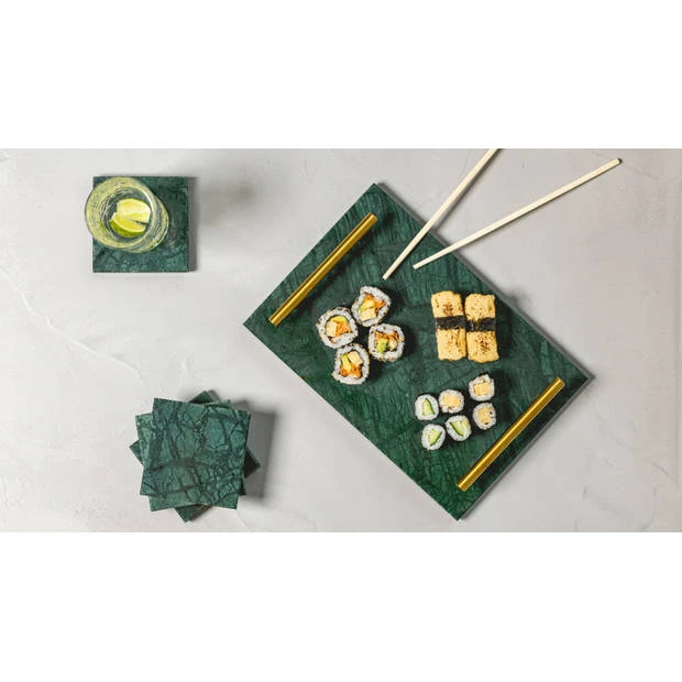 Jay Hill Dienblad - Met Handvatten - Marmer - Groen - 30 X 20 Cm 5 Jay Hill Dienblad - Met Handvatten - Marmer - Groen - 30 X 20 Cm - Afbeelding 3