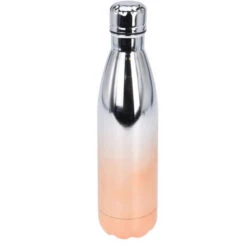 Excellent Houseware RVS Thermosfles / Isoleerfles Voor Onderweg 500 Ml Metallic Oranje/roze - Thermosflessen