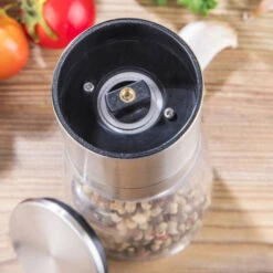 CHI Set Van 3x Stuks Kruidenmolen/pepermolen/zoutmolen RVS/glas Transparant/zilver 13 Cm - Peper En Zoutstel -Keukendrank Winkel 3557484 cf7e4193