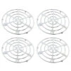 4x Stuks Metalen Pannenonderzetters Rond Zilver Met Bestek Patroon 20 Cm - Panonderzetters -Keukendrank Winkel 3559515 f46f8f4e