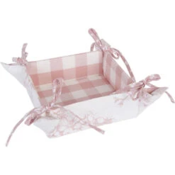 Clayre & Eef - Broodmand - Blossom - Lovely Flowers - Oudroze - 20 X 20 X 8 Cm