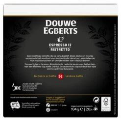 Douwe Egberts Espresso Ristretto Koffiecups Voordeelpak 20 Stuks -Keukendrank Winkel 3657190 e6ff583c