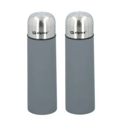 2x Stuks RVS Thermosfles/isoleerfles Mistgrijs 750 Ml - Thermosflessen