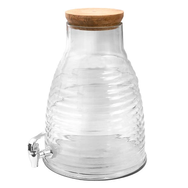 Clayre & Eef Sapkan Met Kraan En Deksel 4000 Ml Glas Waterkan Transparant Waterkan 4 Clayre & Eef Sapkan Met Kraan En Deksel 4000 Ml Glas Waterkan Transparant Waterkan - Afbeelding 2