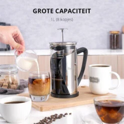 Qualitá French Press – Cafetiere – Koffiemaker – Franse Pers -Keukendrank Winkel 3725878 add792cd
