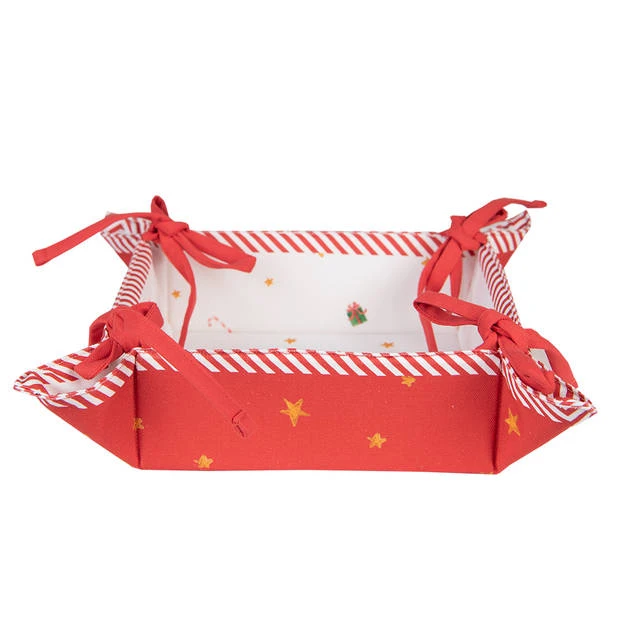 Clayre & Eef Broodmand 35x35x8 Cm Wit Rood Katoen Vierkant Notenkrakers Cadeau Keuken Wit Cadeau Keuken 3 Clayre & Eef Broodmand 35x35x8 Cm Wit Rood Katoen Vierkant Notenkrakers Cadeau Keuken Wit Cadeau Keuken