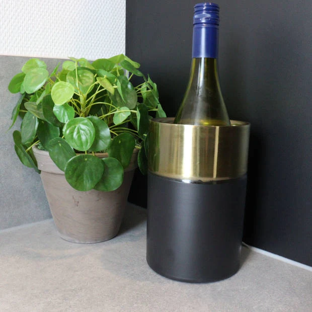 Orange85 Wijnkoeler - Zwart - Goud - RVS - Champagnekoeler - Standaard 6 Orange85 Wijnkoeler - Zwart - Goud - RVS - Champagnekoeler - Standaard - Afbeelding 4