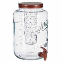 Glazen Drankdispenser/limonadetap Met Koper Kleur Dop/tap 8 Liter - Drankdispensers