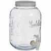 Glazen Drankdispenser/limonadetap Met Witte Kleur Dop/tap 3.8 Liter - Drankdispensers -Keukendrank Winkel 3785744 c4a9aca4