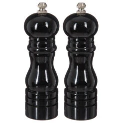 Set Van 2x Stuks Pepermolens Hout Zwart 15 Cm - Peper En Zoutstel