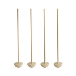 100x Herbruikbare Maan Vormige Cocktailstampers Hout 17 Cm - Cocktailprikkers