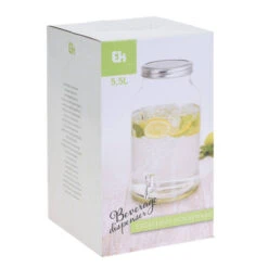 Glazen Limonadetap/drankdispenser 5,5 Liter Met Tapkraantje - Drankdispensers -Keukendrank Winkel 3792865 d1352d48