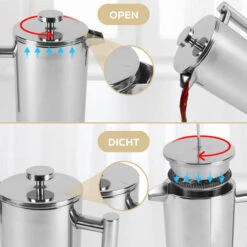 Rochester French Press - Cafetiere Met Bonenpotje - Koffiemaker - 1 Liter - Vaatwasserbestendig – Dubbelwandig - RVS 16 Rochester French Press - Cafetiere Met Bonenpotje - Koffiemaker - 1 Liter - Vaatwasserbestendig – Dubbelwandig - RVS -Keukendrank Winkel 3813902 b7e8449d