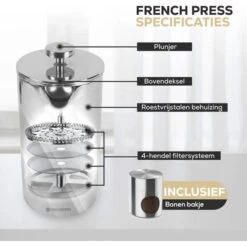 Rochester French Press - Cafetiere Met Bonenpotje - Koffiemaker - 1 Liter - Vaatwasserbestendig – Dubbelwandig - RVS 14 Rochester French Press - Cafetiere Met Bonenpotje - Koffiemaker - 1 Liter - Vaatwasserbestendig – Dubbelwandig - RVS -Keukendrank Winkel 3813902 ffc95859