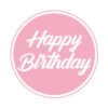 50x Stuks Bierviltjes/onderzetters Happy Birthday Lichtroze 10 Cm - Bierfiltjes