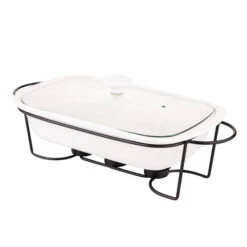 Altom Chafing Dish En Warmhoudbak Van Porselein 1.7L - Zwart / Wit -Keukendrank Winkel 3899611 5c03b459