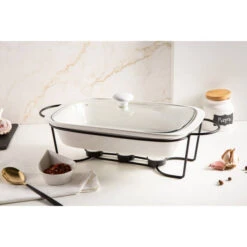 Altom Chafing Dish En Warmhoudbak Van Porselein 1.7L - Zwart / Wit -Keukendrank Winkel 3899611 b3f2ae66