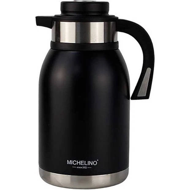 Michelino Isoleerkan 2L - Thermoskan - RVS - Zwart 3 Michelino Isoleerkan 2L - Thermoskan - RVS - Zwart