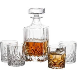 Merkloos Whiskey Karaf Met Glazen Set Van 5 0.9L Whisky Glazen Set -Keukendrank Winkel 3938875 00533152