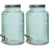 Decoris 2x Drankdispenser/limonadetap Met Kraantje - Glas - 5,5L - Lichtblauw - Drankdispensers -Keukendrank Winkel 3950668 f57a61cd
