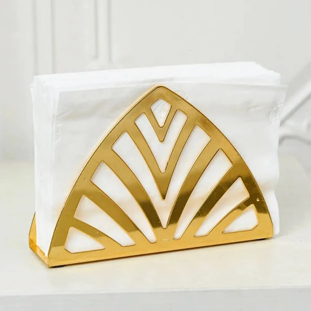 CASA DI ELTURO Servettenhouder Triangle Goud 3 CASA DI ELTURO Servettenhouder Triangle Goud - Afbeelding 2