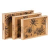 Snackdienblad 45 X 31 X 5 Cm Natuurlijk Hout Rotan 3 Onderdelen Palmboom -Keukendrank Winkel 3977758 7b093198