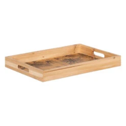 Snackdienblad 45 X 31 X 5 Cm Natuurlijk Hout Rotan 3 Onderdelen Palmboom -Keukendrank Winkel 3977758 d449c1c8